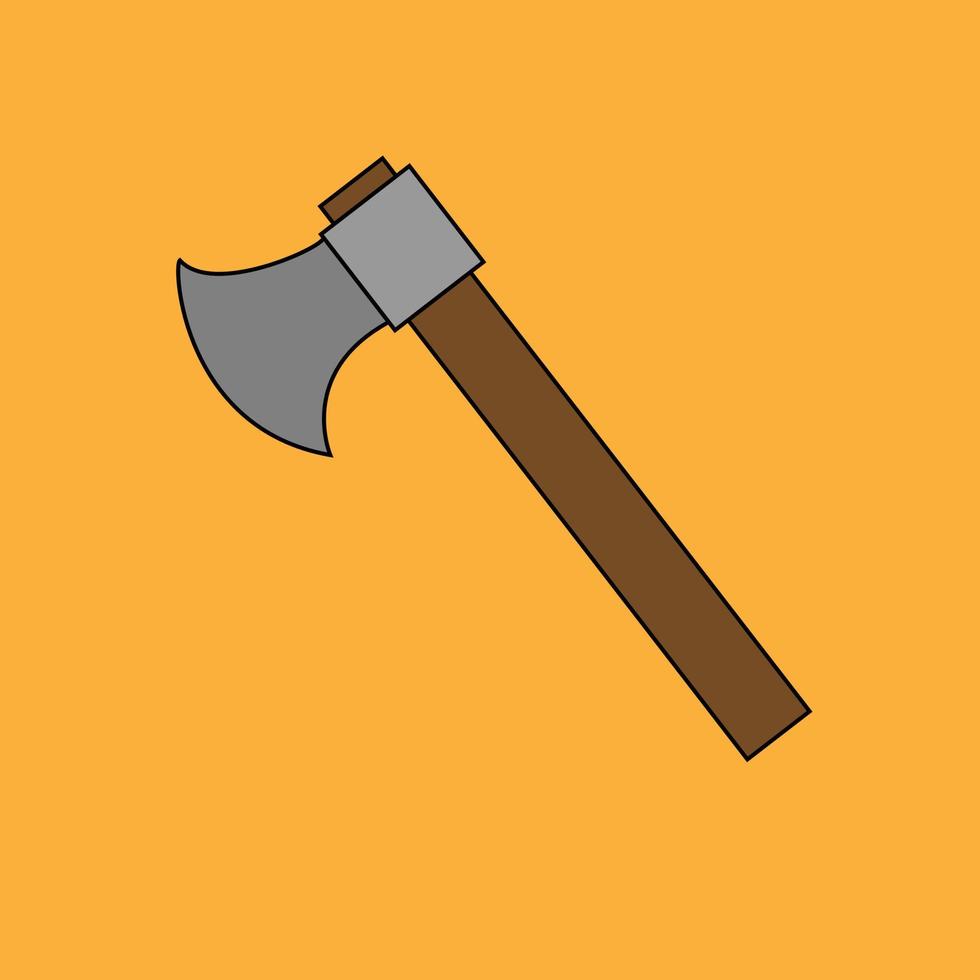 Wooden axe isolated on background. Element for woodworking or lumberjack. Vector illustration