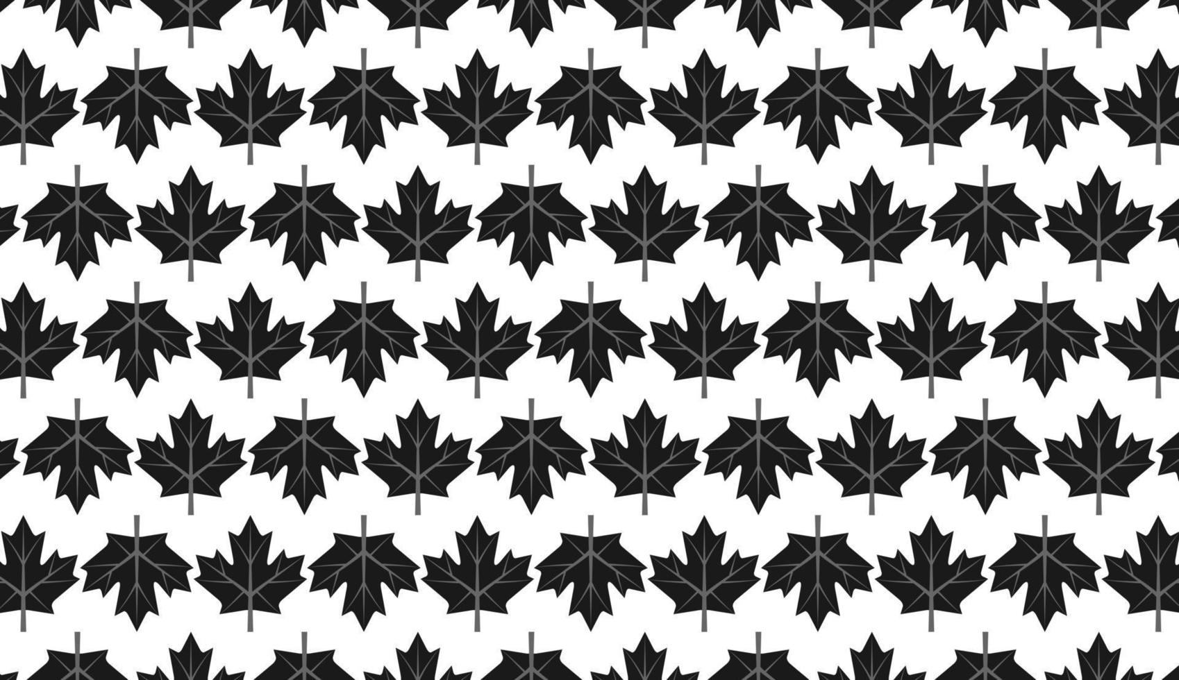 Seamless pattern. Gray black maple leaf pattern. Simple pattern design. Can be used for posters, brochures, postcards, and other printing needs. Vector illustration