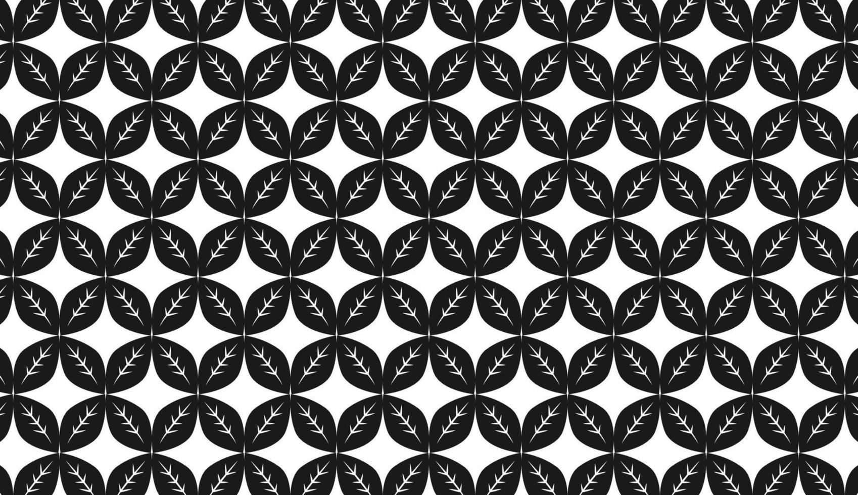 Seamless pattern. Black and white leaf motif. Simple repeating pattern design. Can be used for posters, brochures, postcards, and other printing needs. Vector illustration
