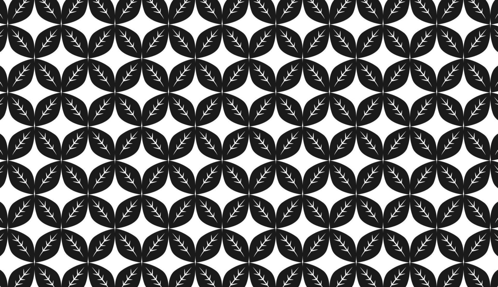 Seamless pattern. Black and white leaf motif. Simple repeating pattern design. Can be used for posters, brochures, postcards, and other printing needs. Vector illustration