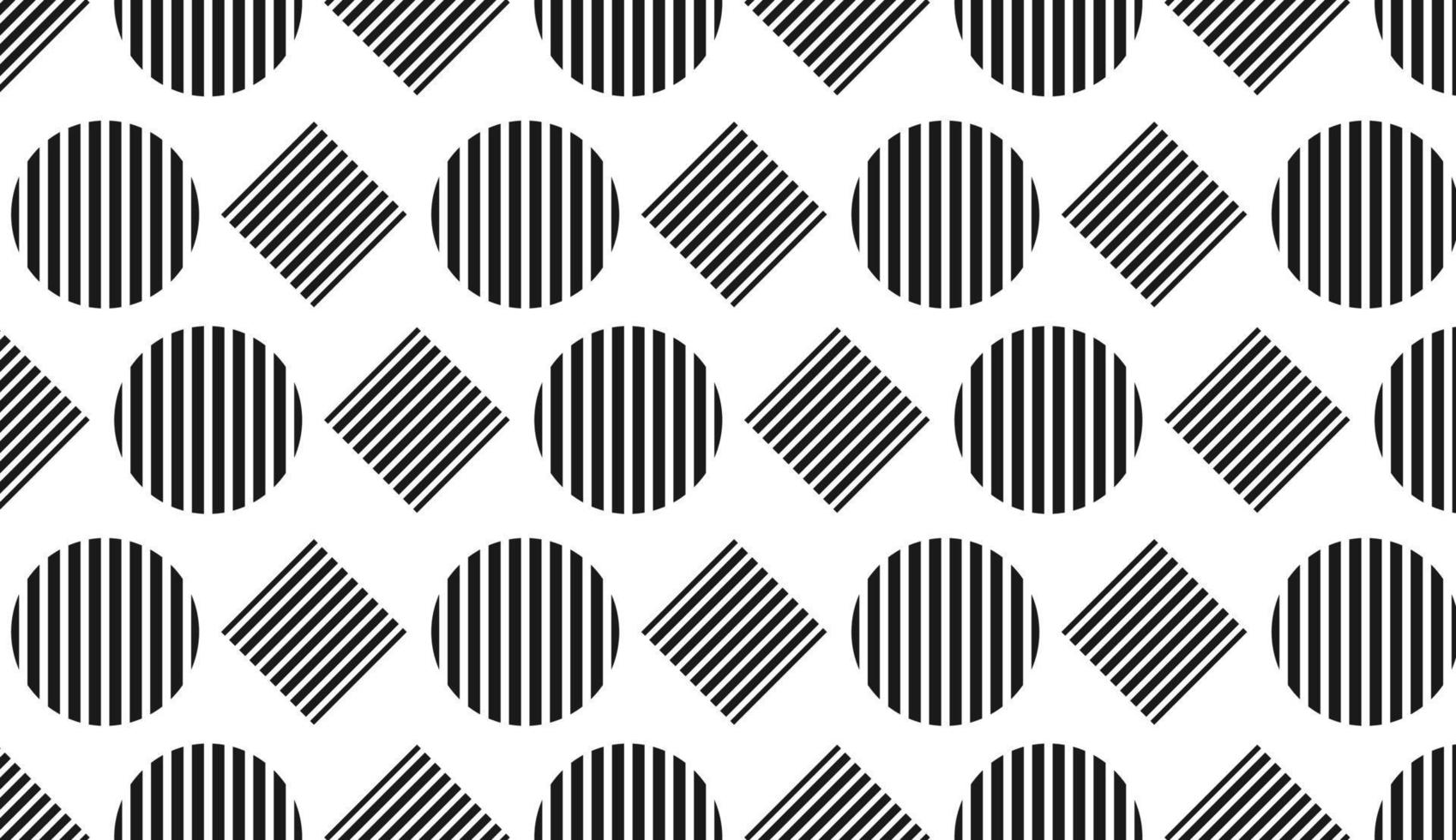 Seamless pattern. Black and white circle and square motif. Simple pattern design. Can be used for posters, brochures, postcards, and other printing needs. Vector illustration