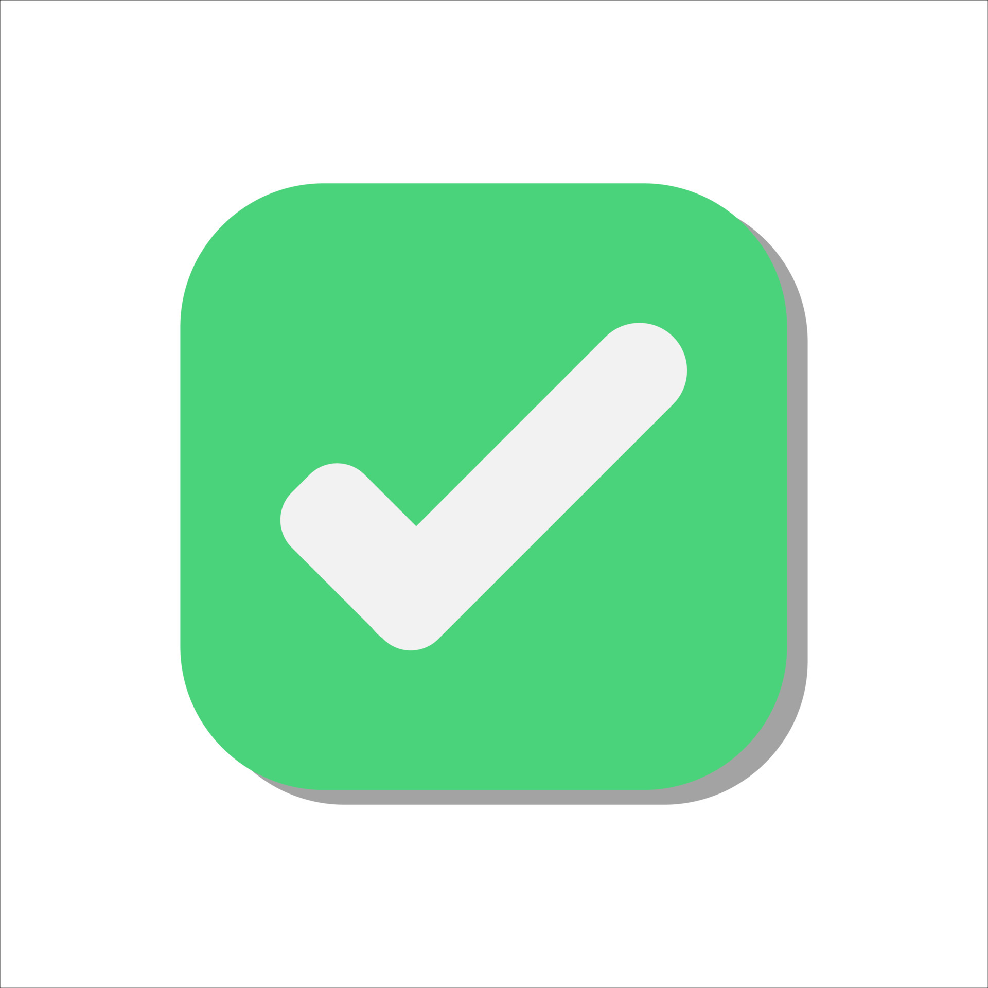 Like or correct symbol icon isolated white background, checkmark button