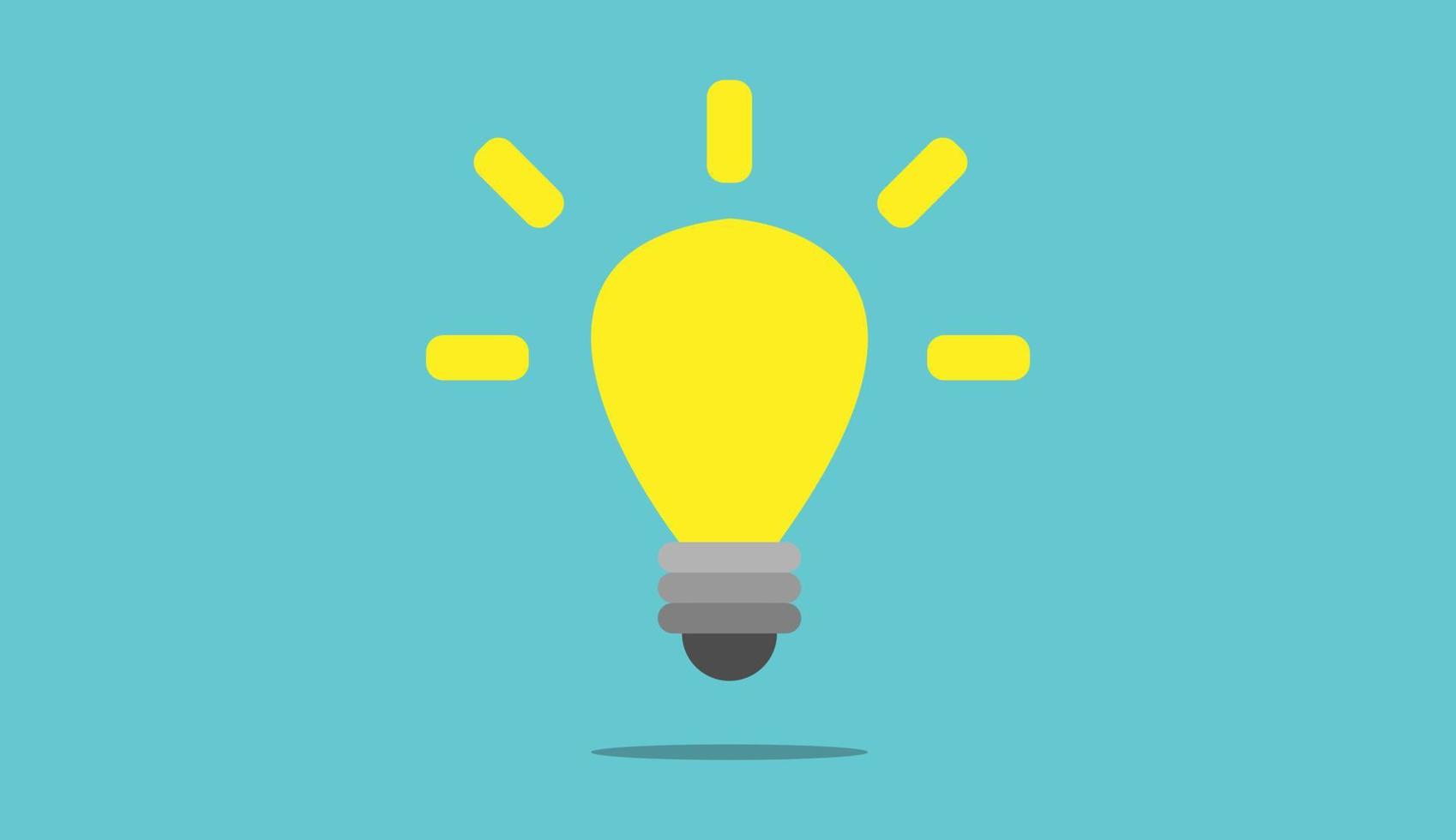 cartoon style yellow light bulb icon. Idea, solution, business, strategy concept. vector