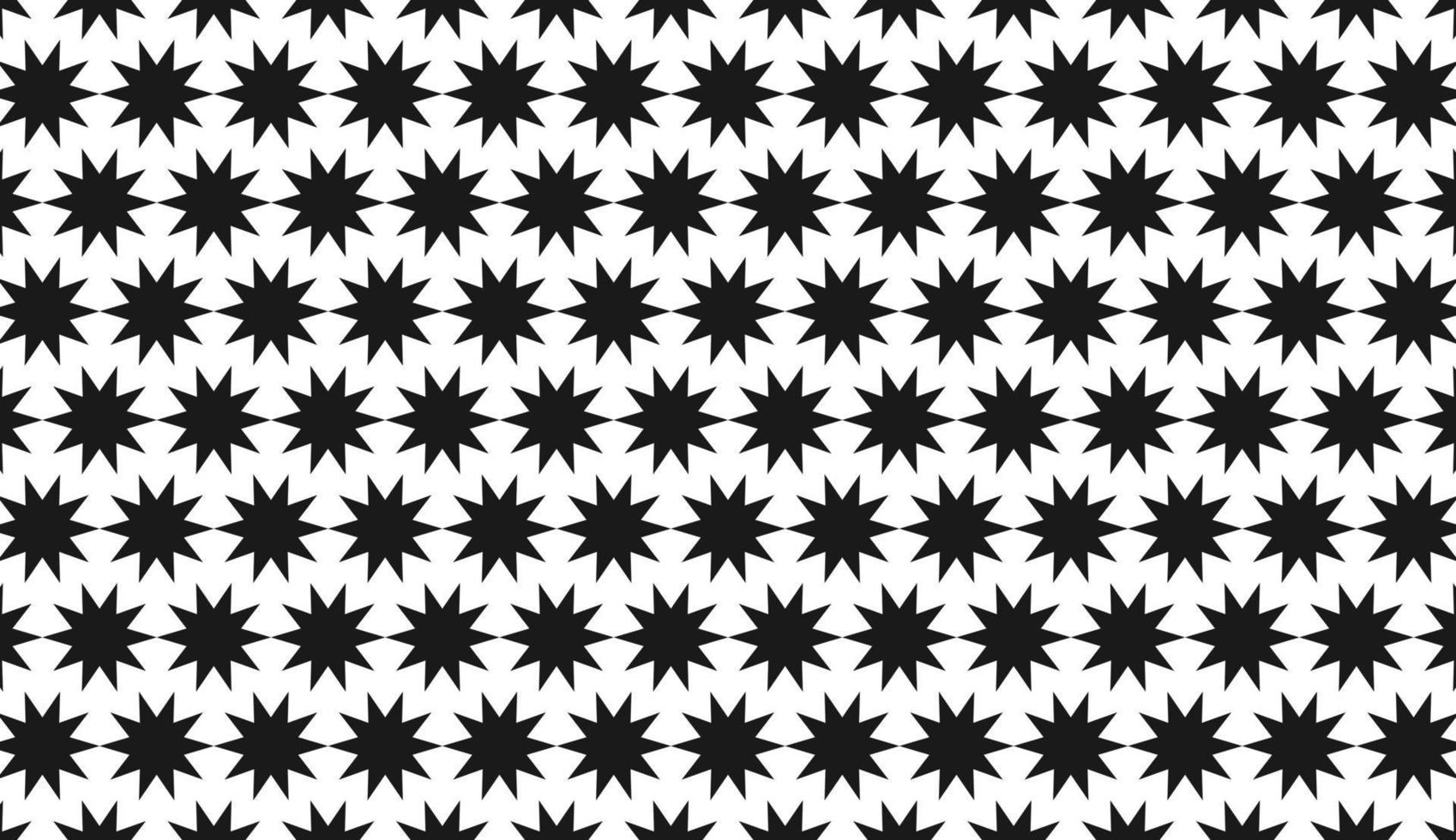 Seamless pattern. Repeated black and white star motif. Simple pattern design. Can be used for posters, brochures, postcards, and other printing needs. Vector illustration