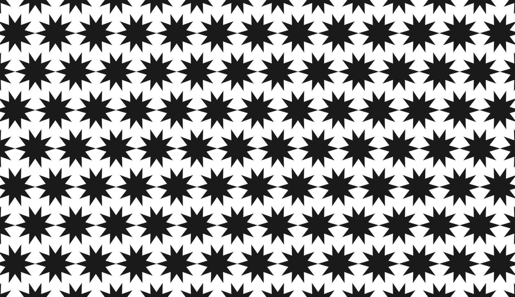 Seamless pattern. Repeated black and white star motif. Simple pattern design. Can be used for posters, brochures, postcards, and other printing needs. Vector illustration