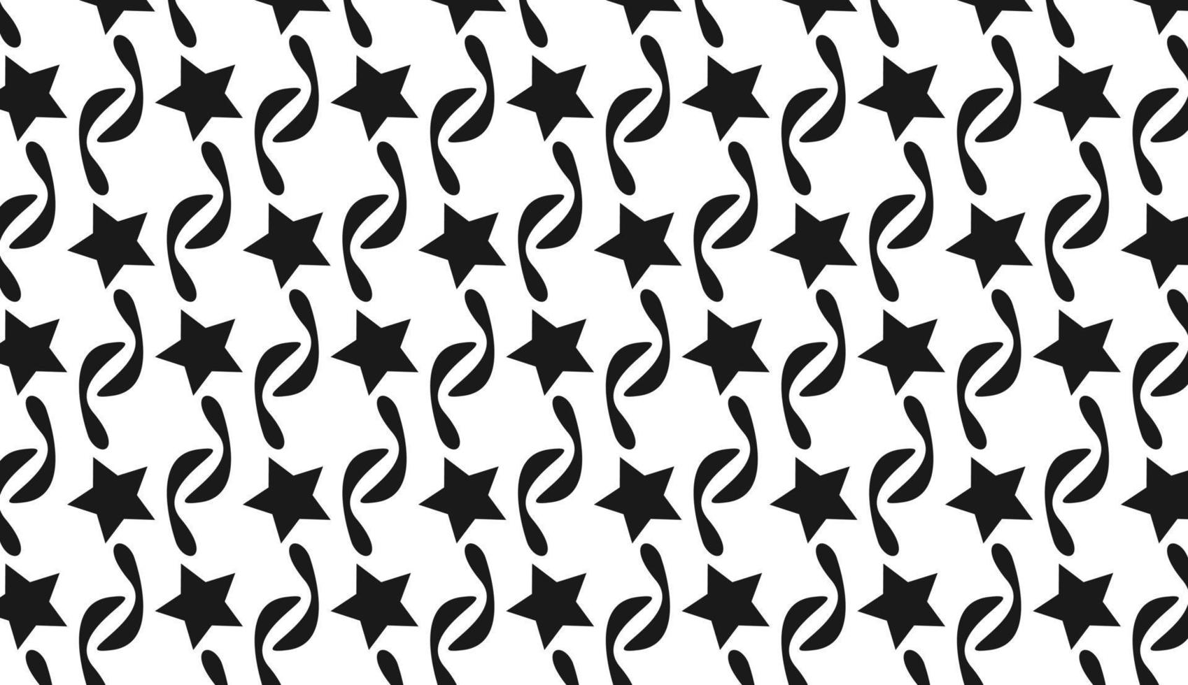 Seamless pattern of stars and curved lines. Modern style pattern design. Can be used for posters, brochures, postcards, and other printing needs. Vector illustration