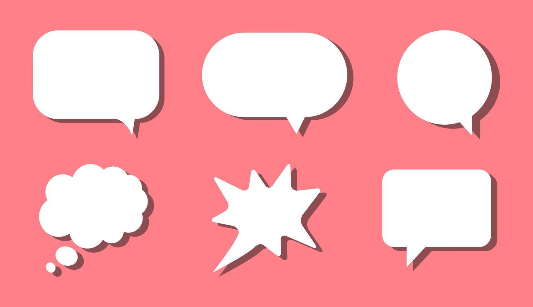 3d speech bubble chat icon collection isolated on pink background. Vector illustration