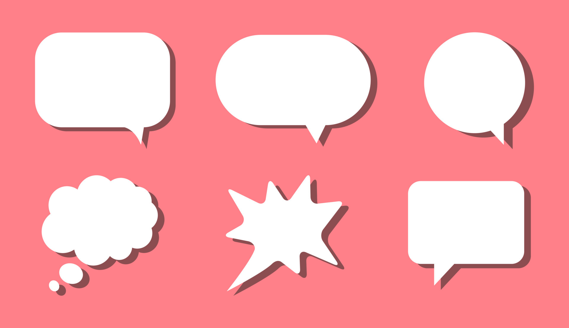 3d speech bubble chat icon collection isolated on pink background