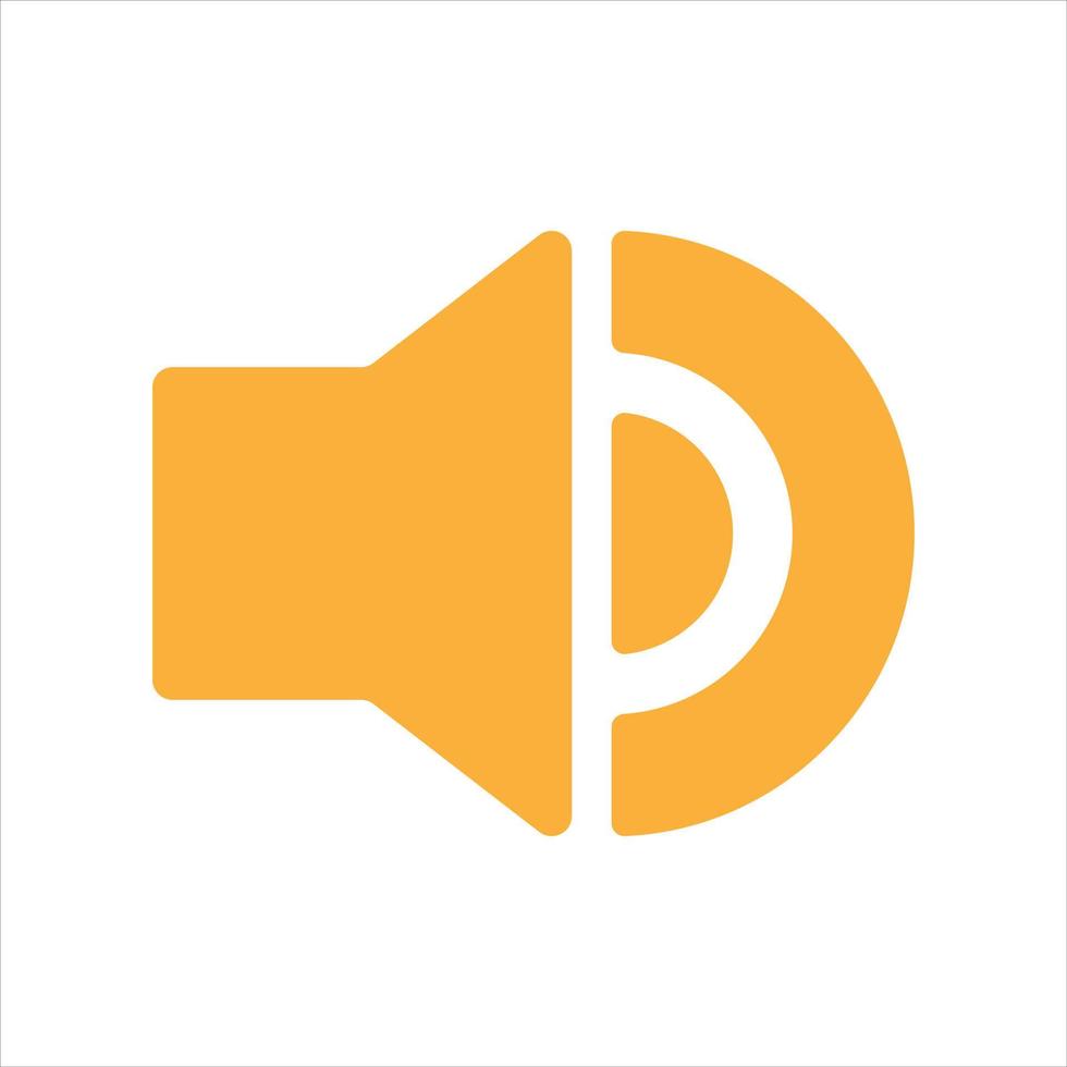 Simple speaker icon in orange color. Vector illustration