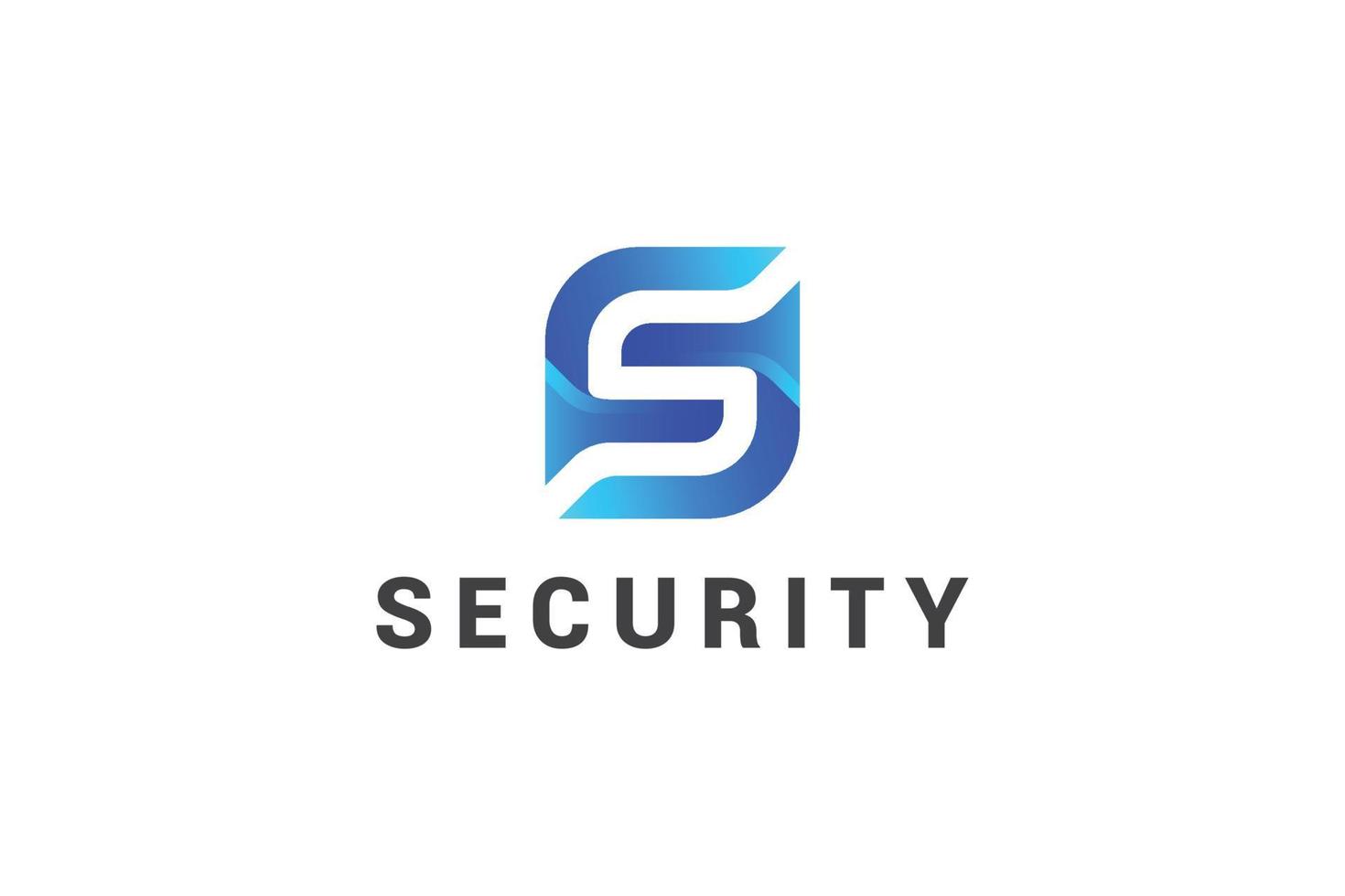 Letter S 3d blue color creative technological security logo vector