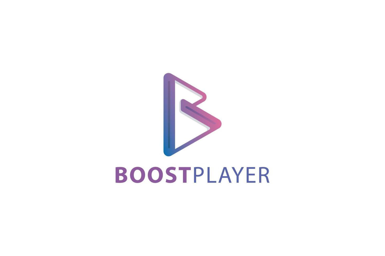 Letter B creative 3d modern boost player technological business logo vector