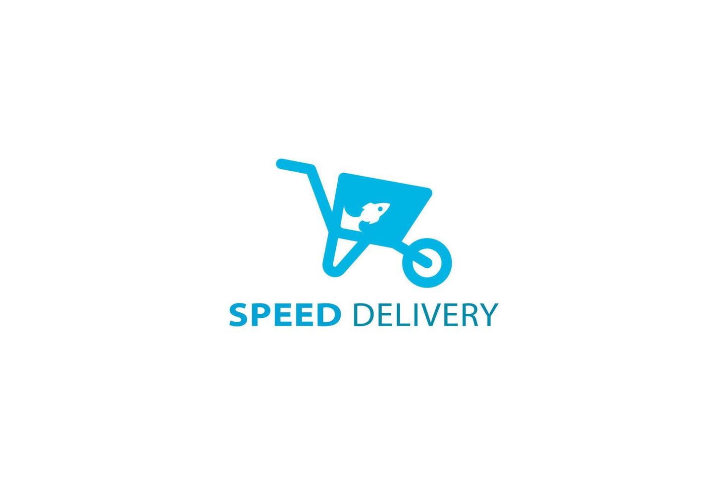 Speed delivery cart simple business logo vector