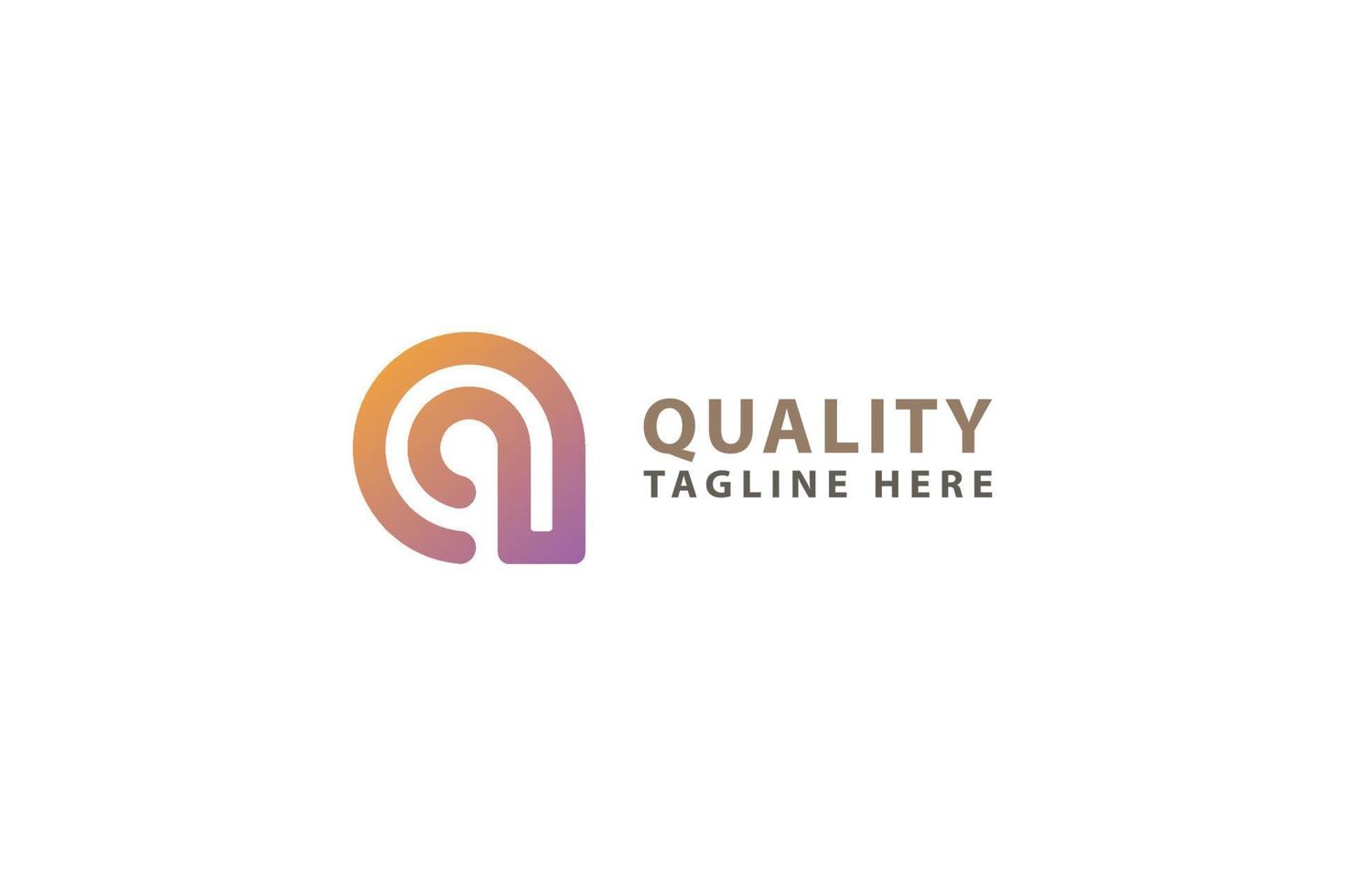 letra q logotipo de empresa de calidad de color naranja plano creativo moderno vector