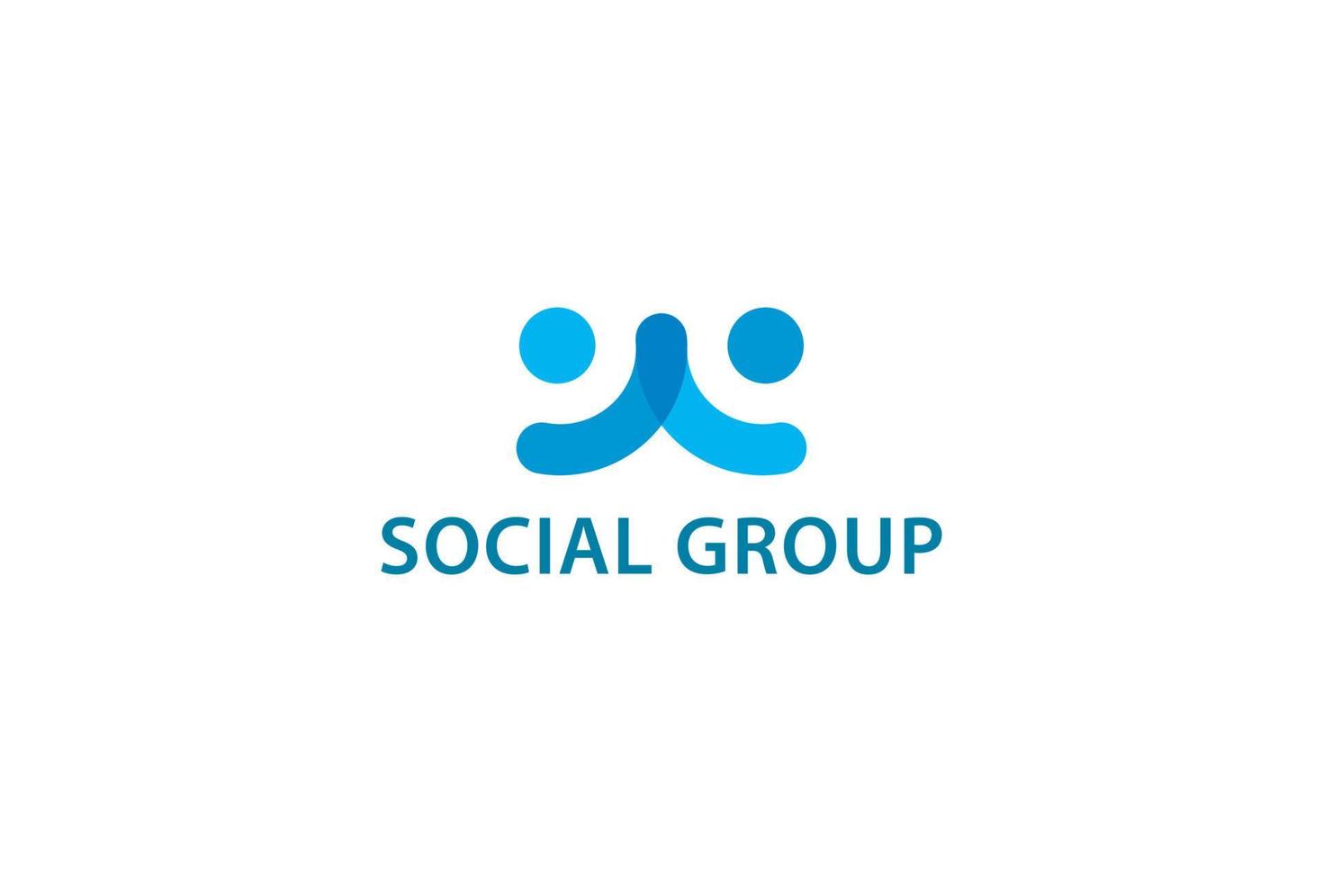 Social group blue color logo vector