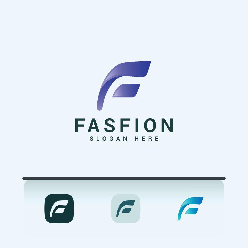 Letter F modern creative logo vector