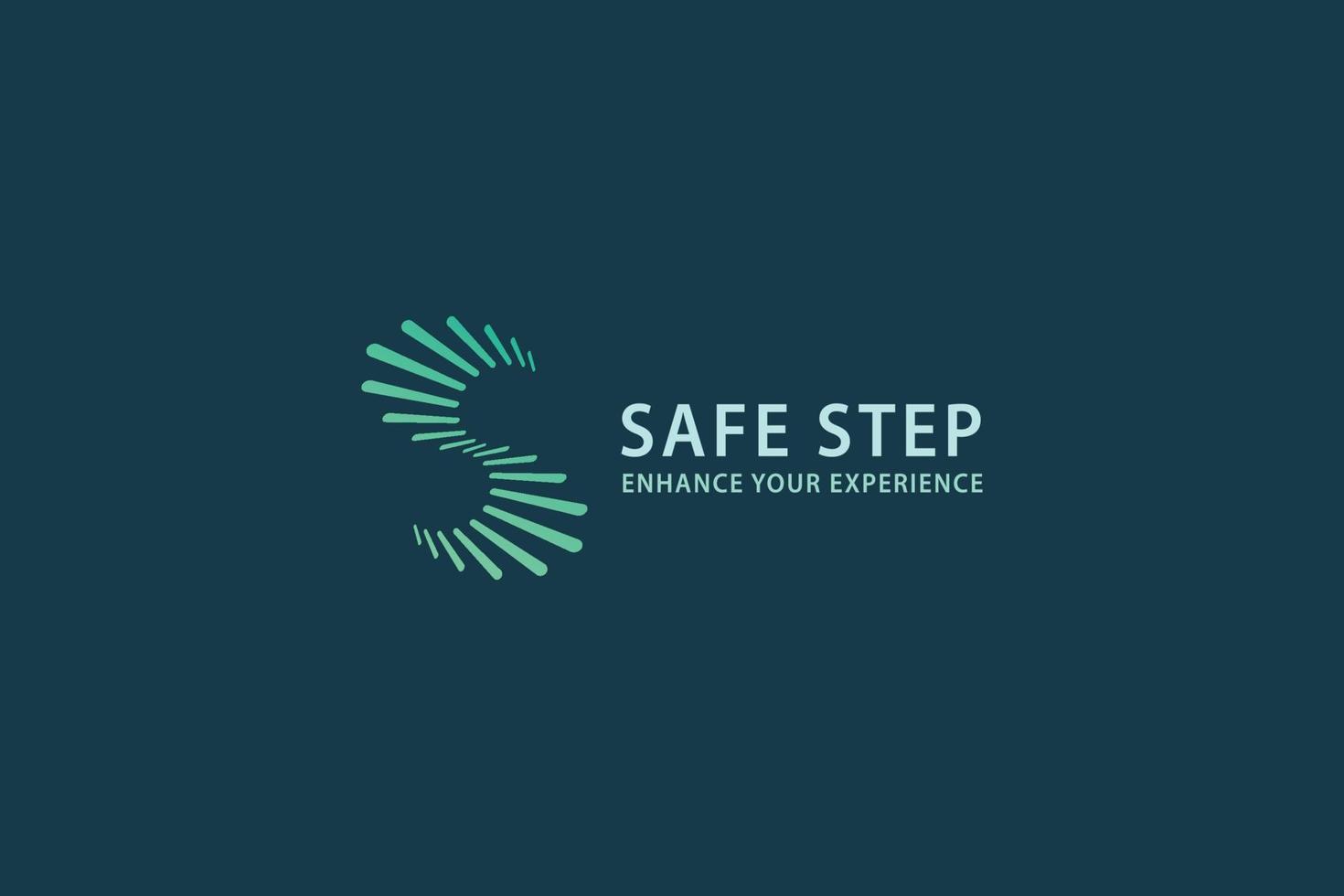 Letter S creative 3d green color safe step staircase technological business logo vector