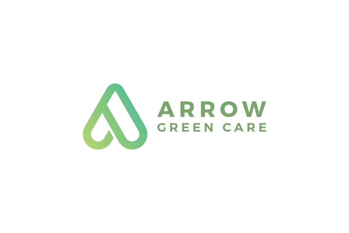 Letter A green color arrow natural minimal business logo vector