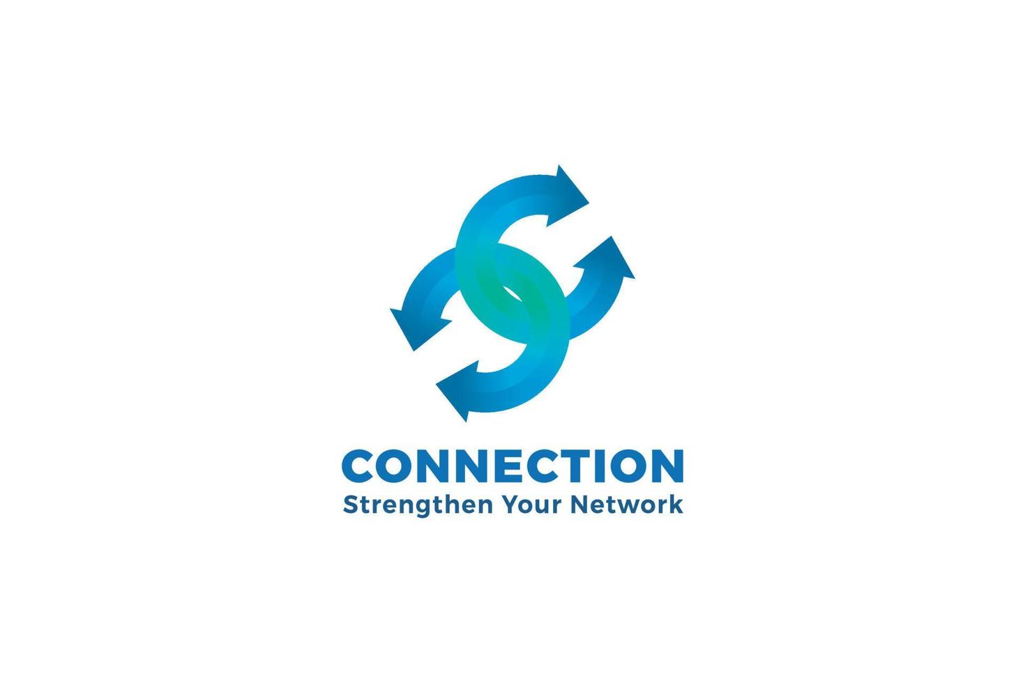 Letter C creative 3d blue color technological connection logo vector
