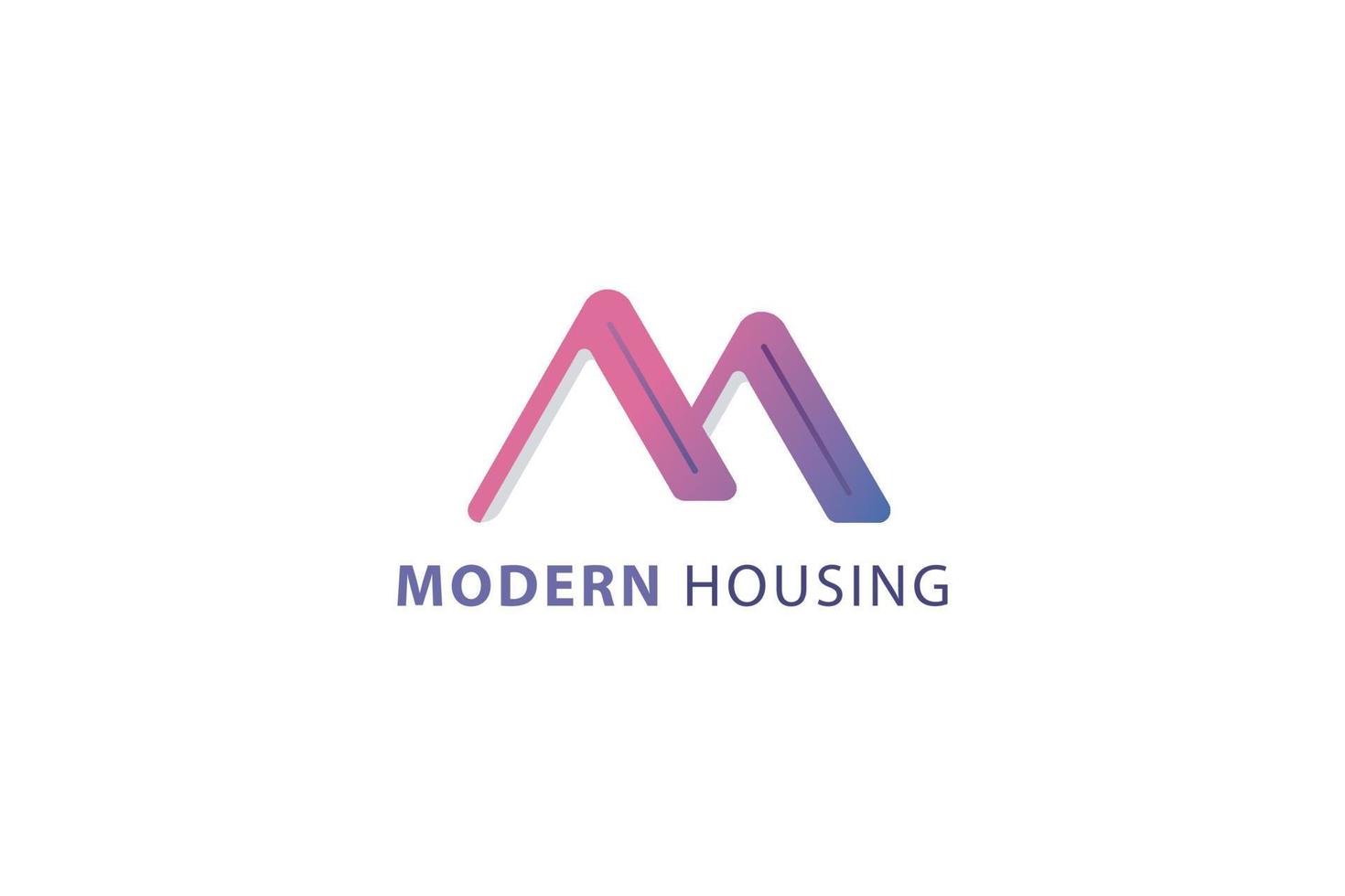 Letter M creative modern housing simple business logo design vector