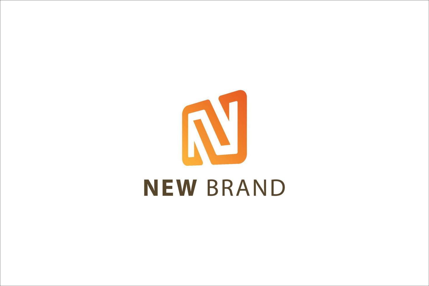 Letter N creative 3d orange color modern new brand business logo vector