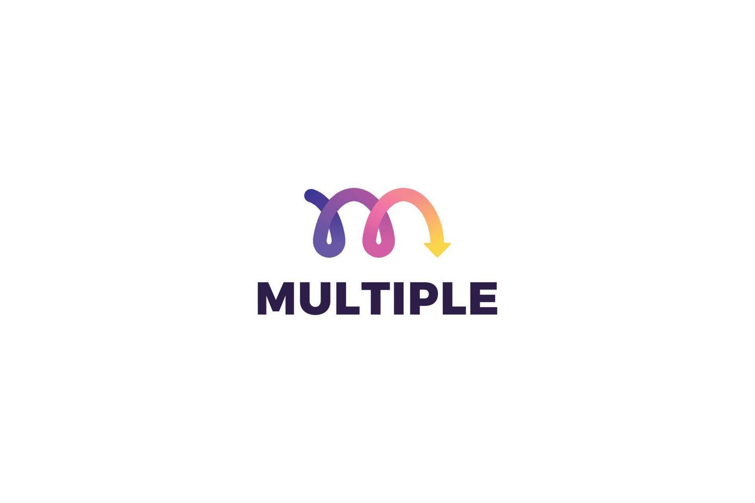 Letter m pink color spiral creative business logo vector