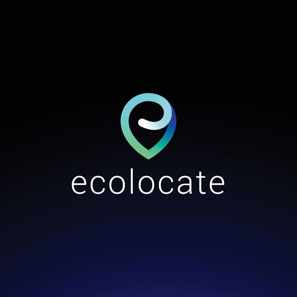 Letter e minimal location tracker logo vector
