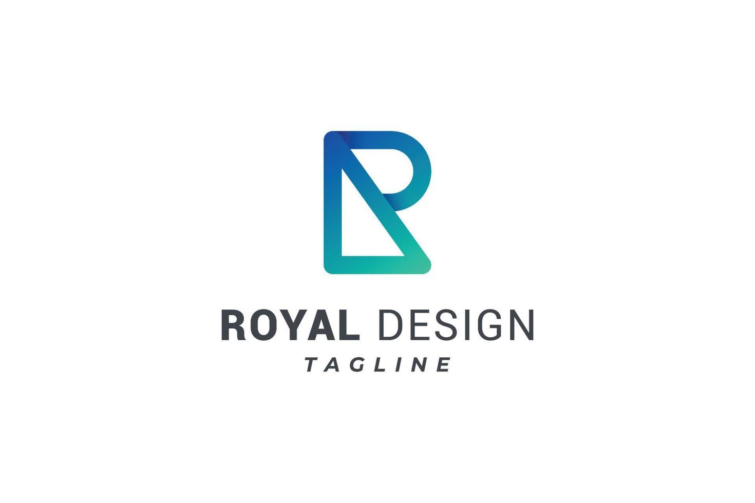 Letter R creative simple 3d royal design architectural technology logo vector