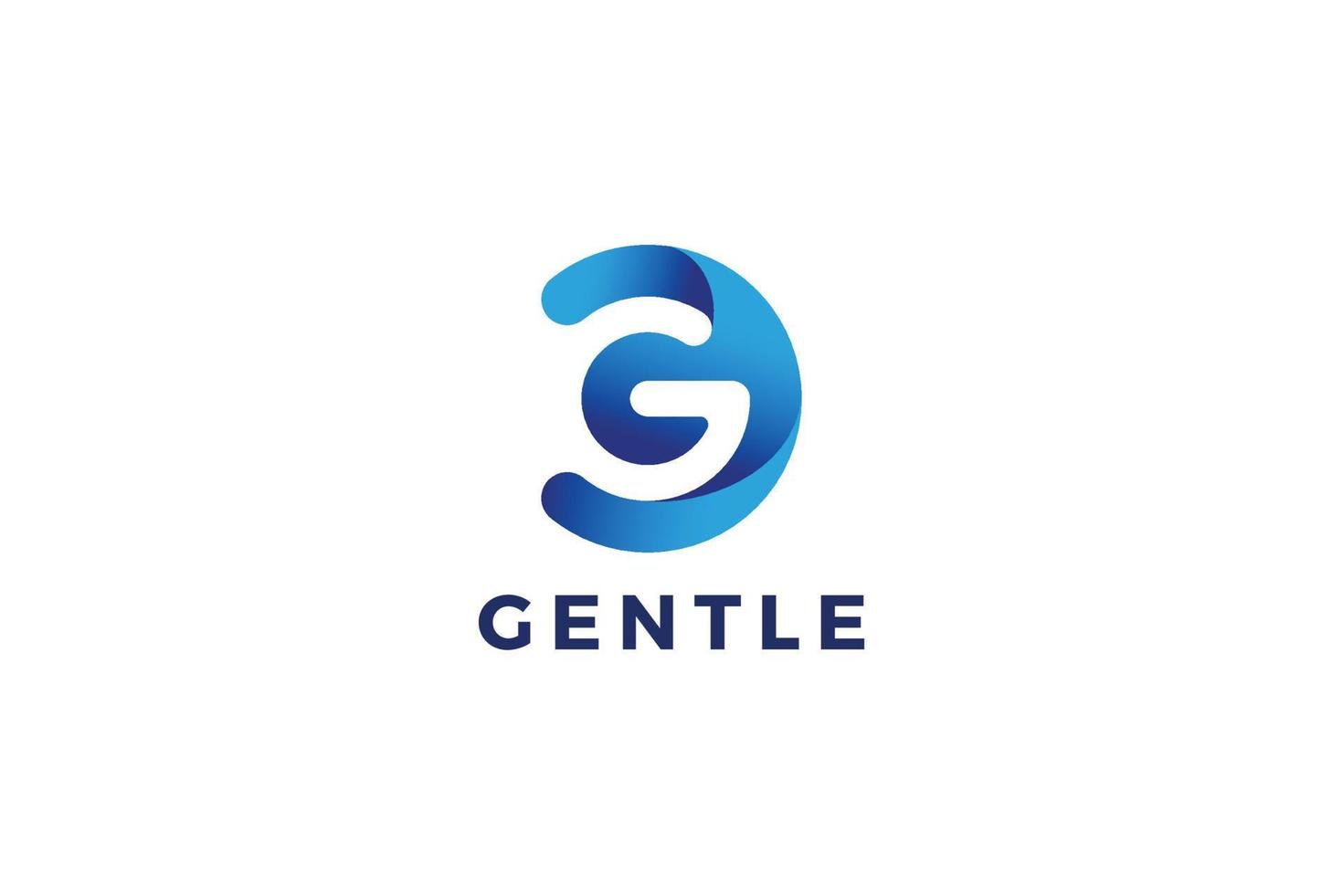 letra g 3d color azul circular mínimo logotipo empresarial vector