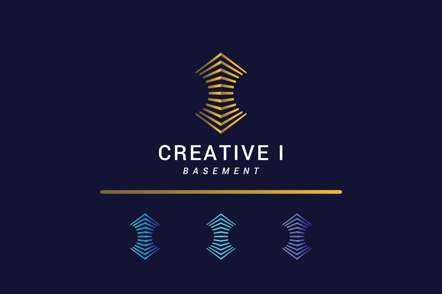 Letter I creative basement logo vector