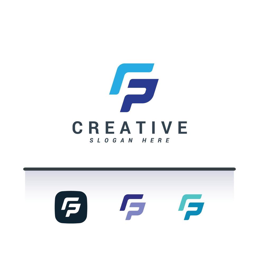 Letter F creative minimal logo vector