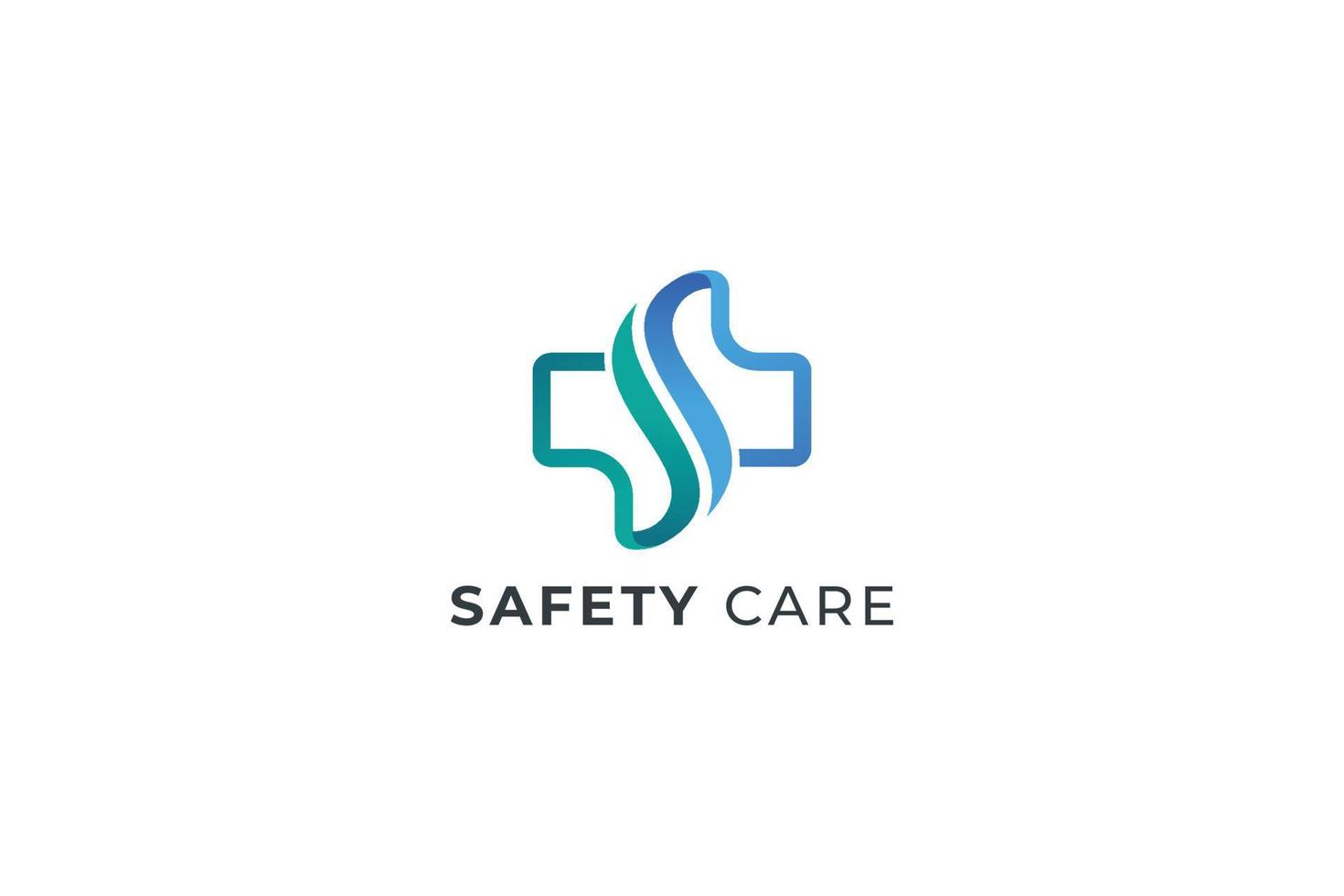 Letter S safe and security medical treatment health logo vector