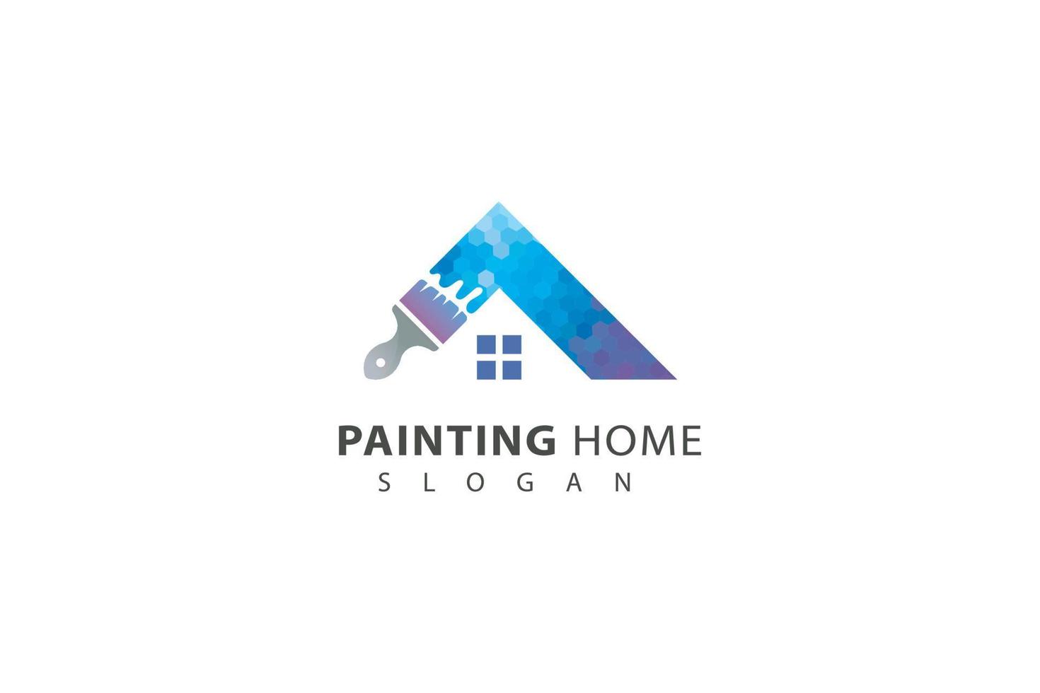 logo colorido de pintura casera vector