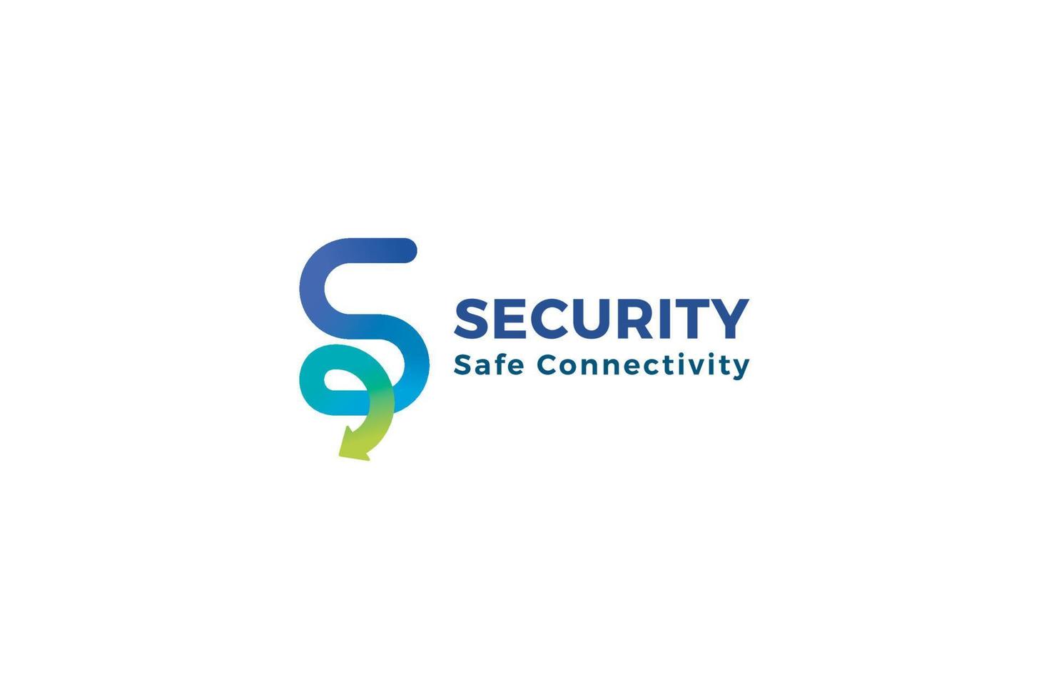 Letter S security safe connectivity spiral arrow technological business logo vector