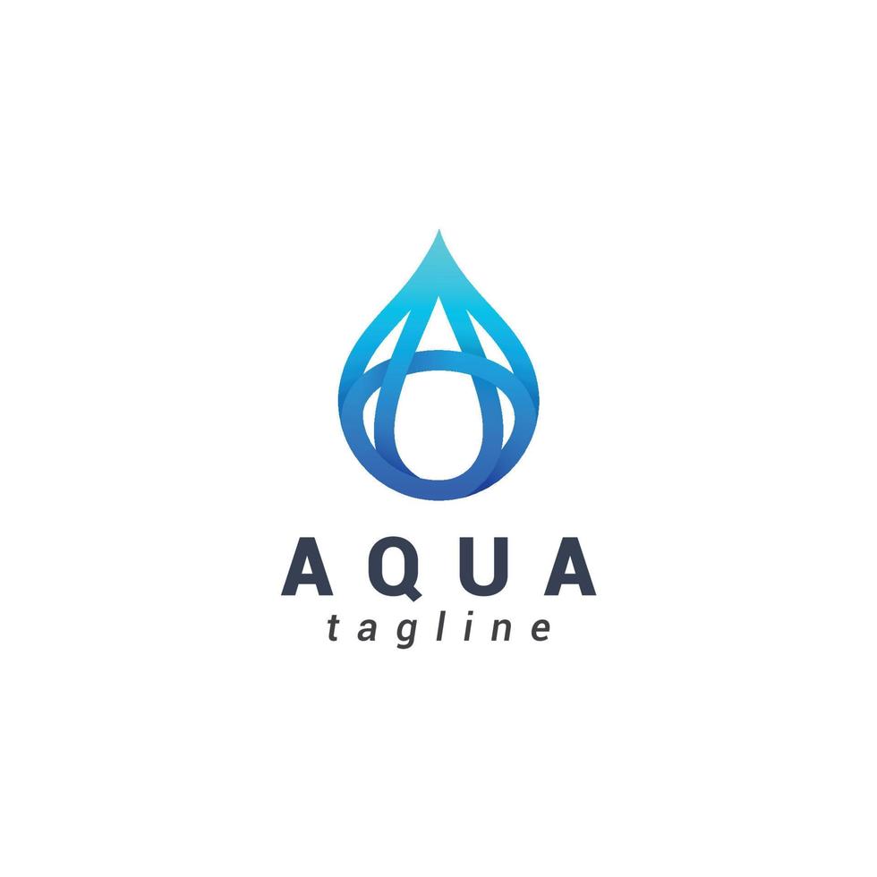 letra un logotipo creativo de gota de agua aqua vector
