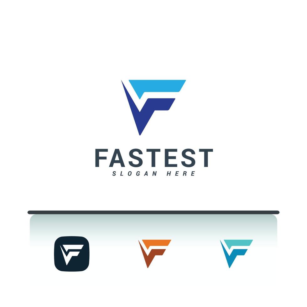 Letter F simple flat logo vector