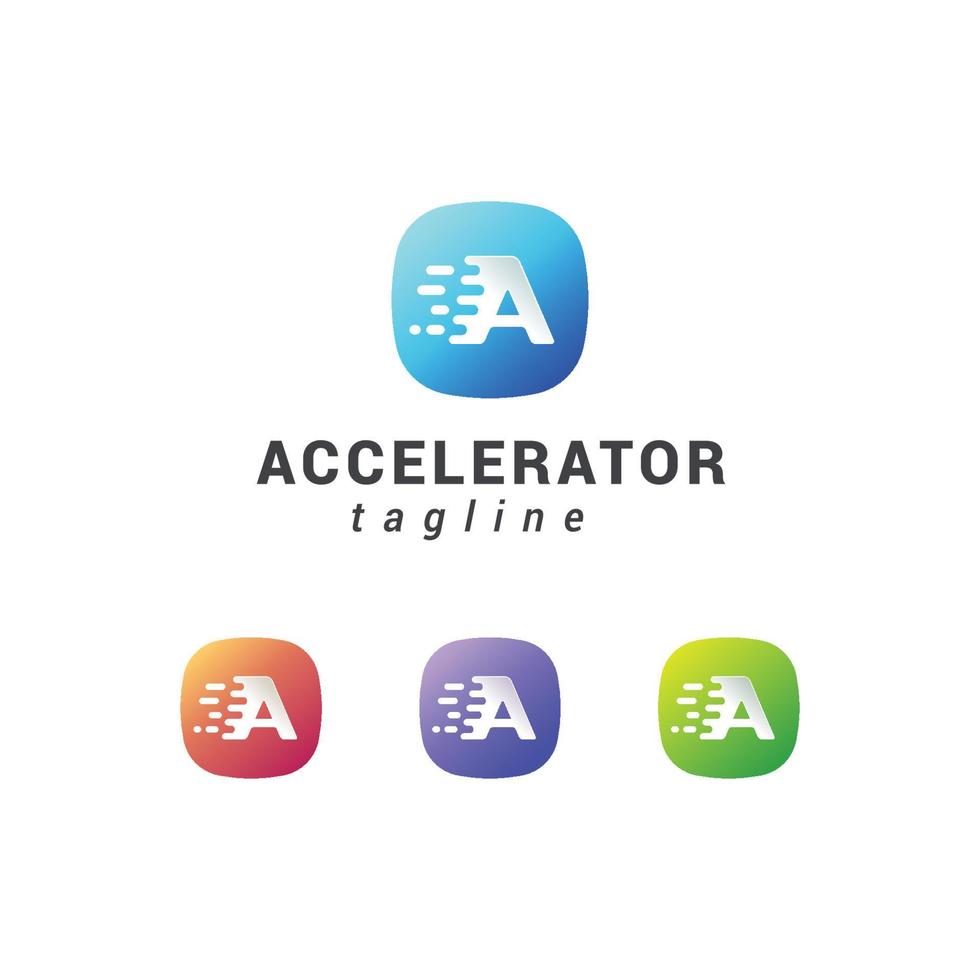 Letter A speed booster logo vector
