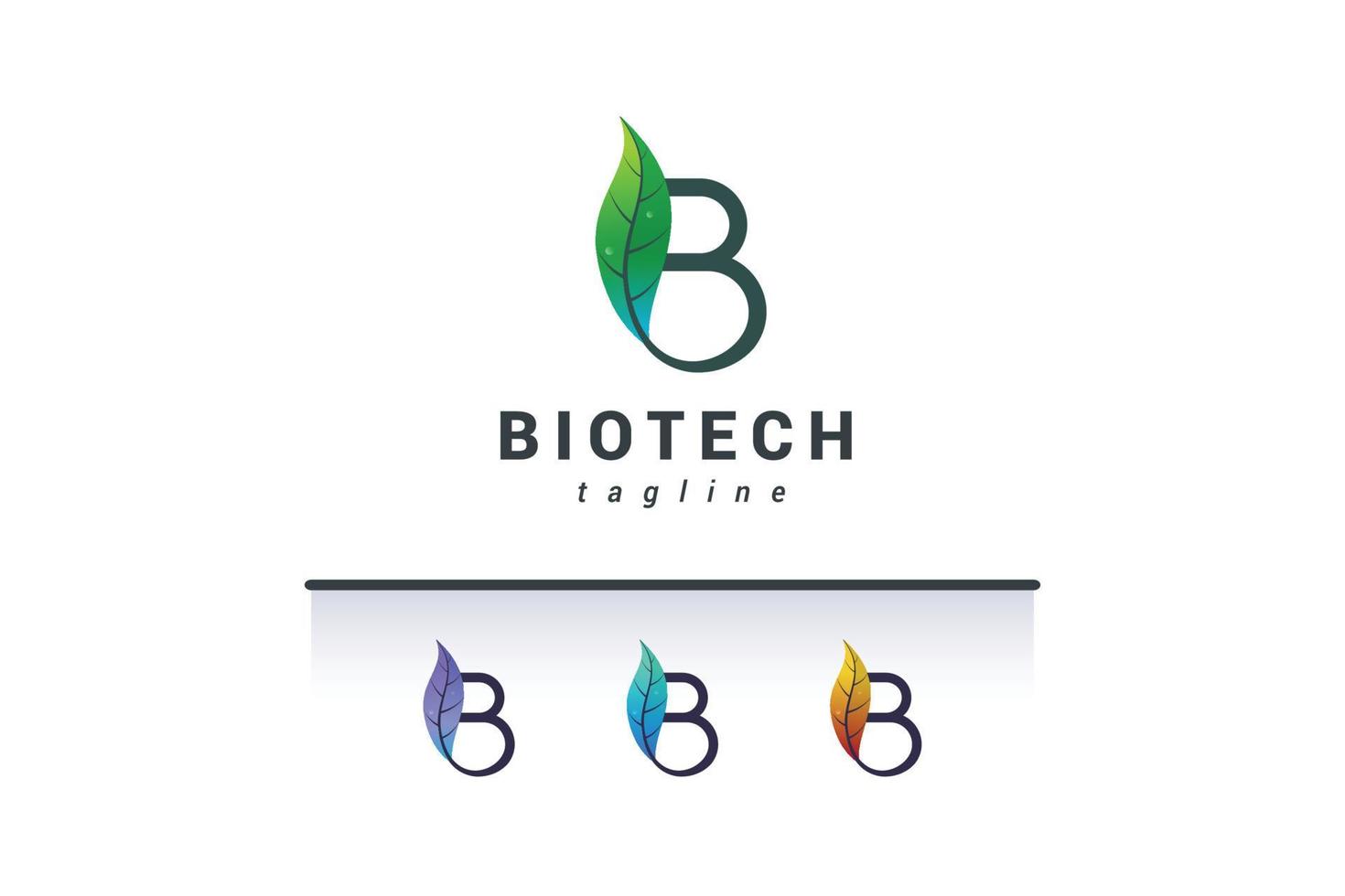 Letter B natural leafy logo vector