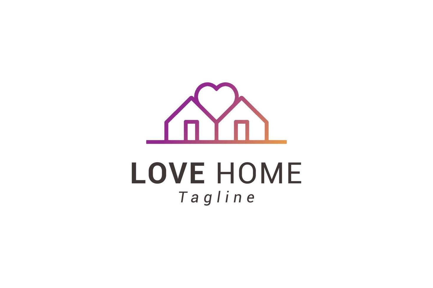 logotipo de amor hogar inmobiliario vector