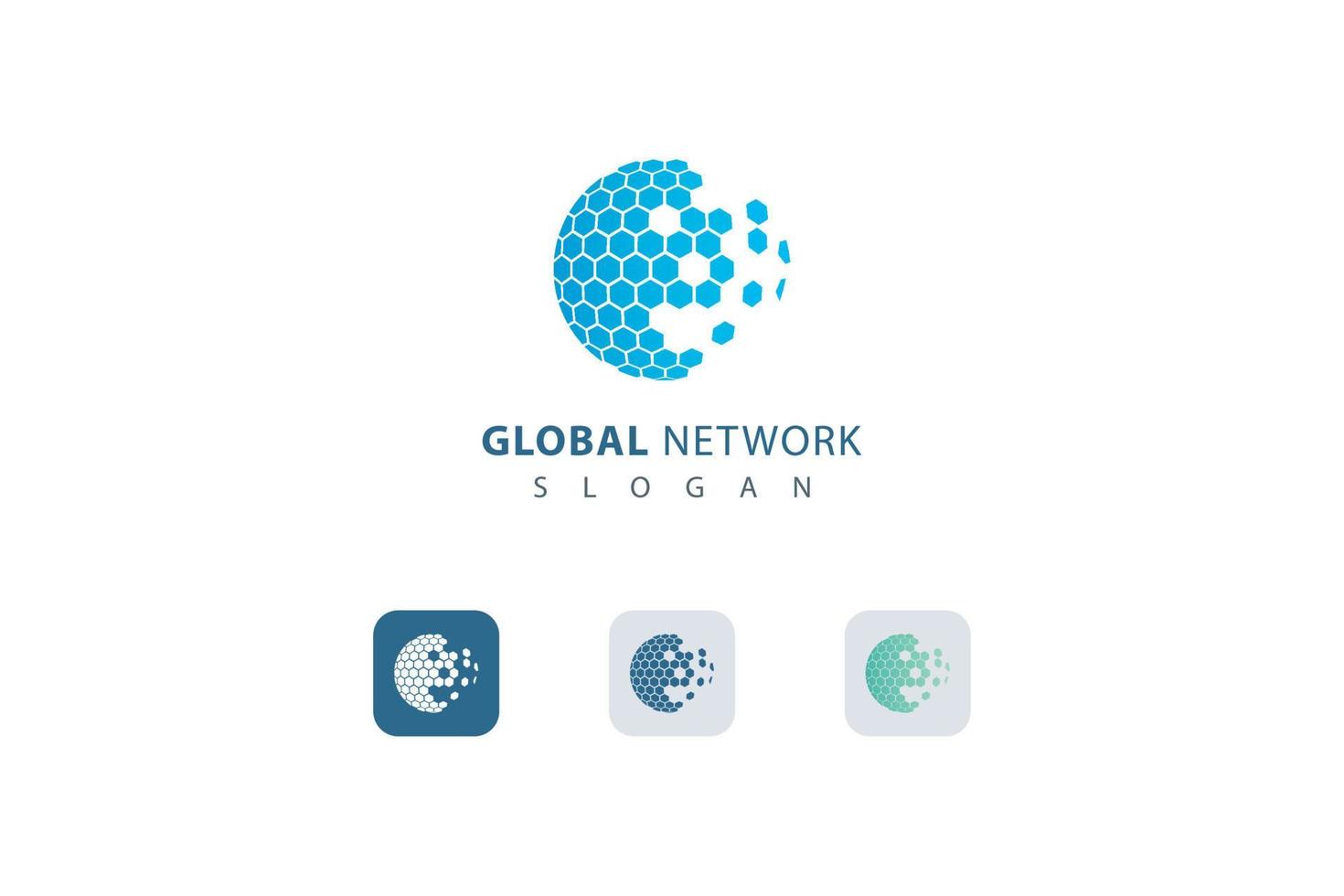 Global network technological modern logo vector