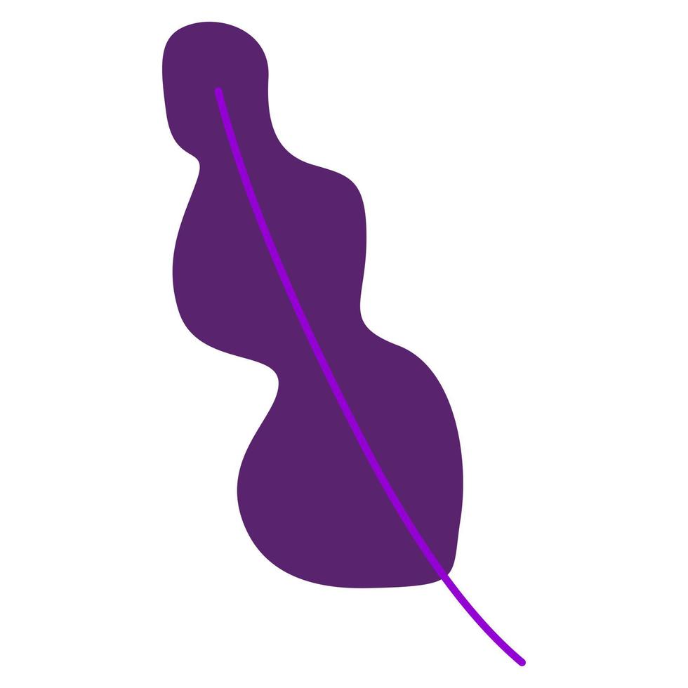 vector plano púrpura hoja decorativa ilustración aislada