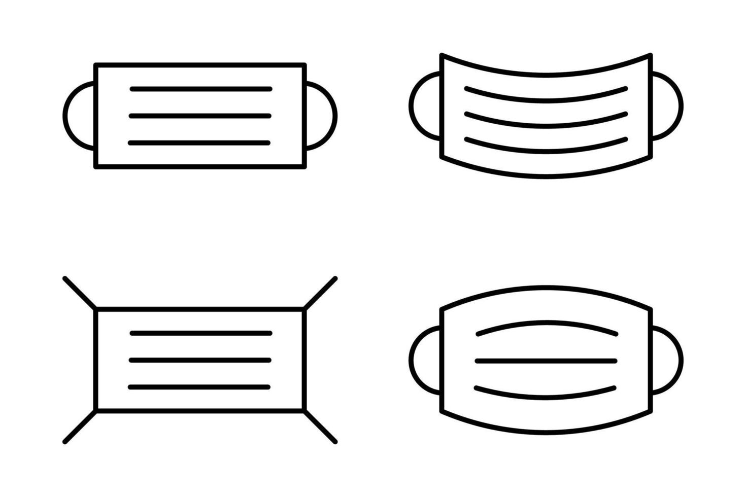 diseño de icono de vector de máscara médica, ilustración de vector de línea simple