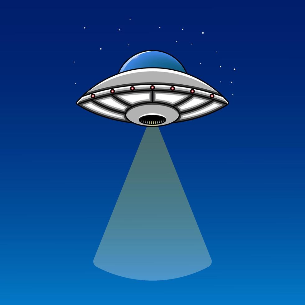 UFO. Alien spaceship illustration, Vector illustration eps.10