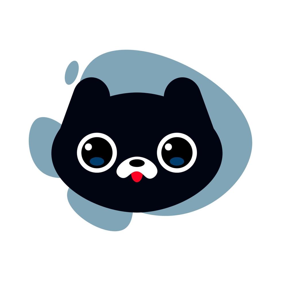 Cute cat flat design, Funny cat illustration vector