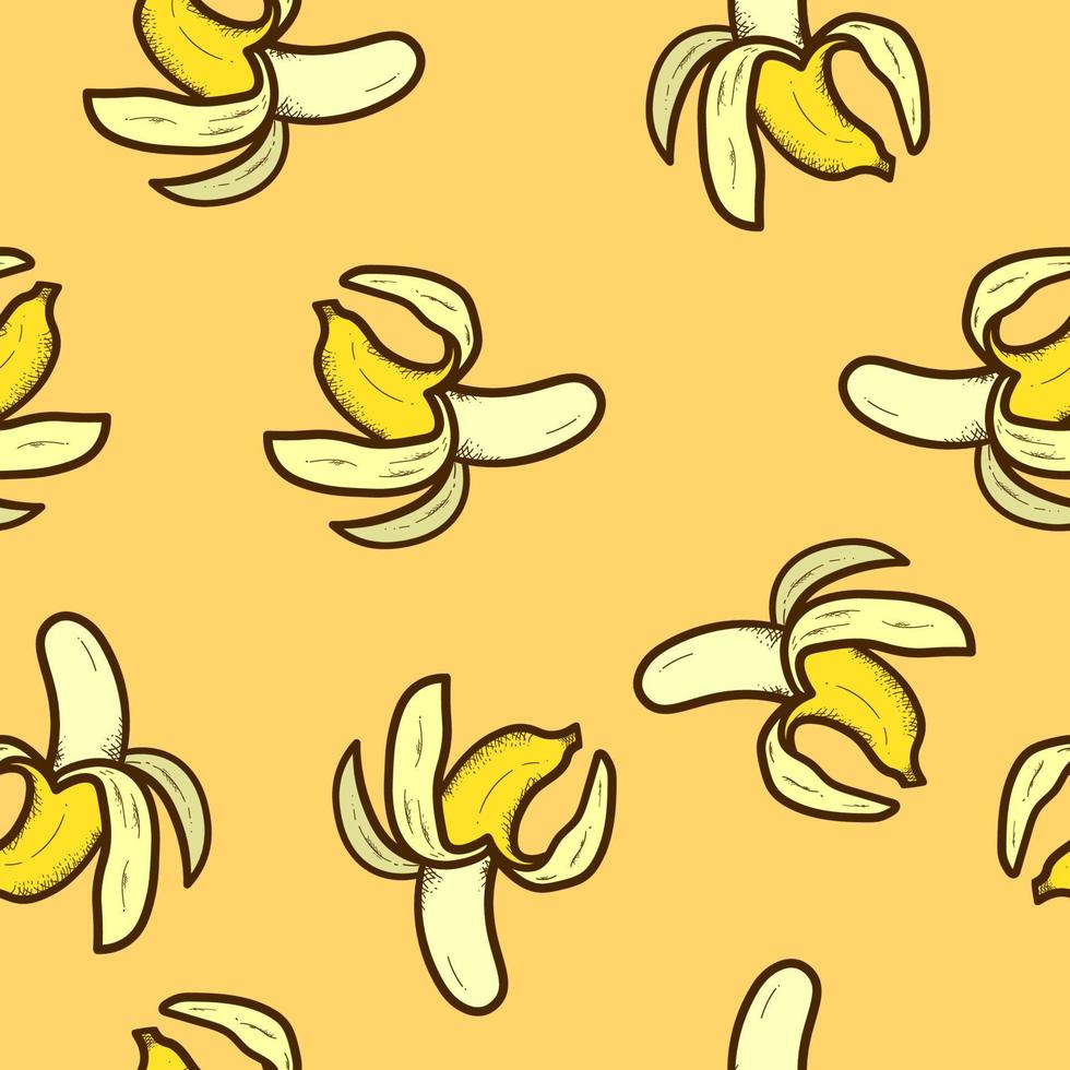 plátanos de patrones sin fisuras, dibujados a mano. ilustración vectorial eps.10 vector