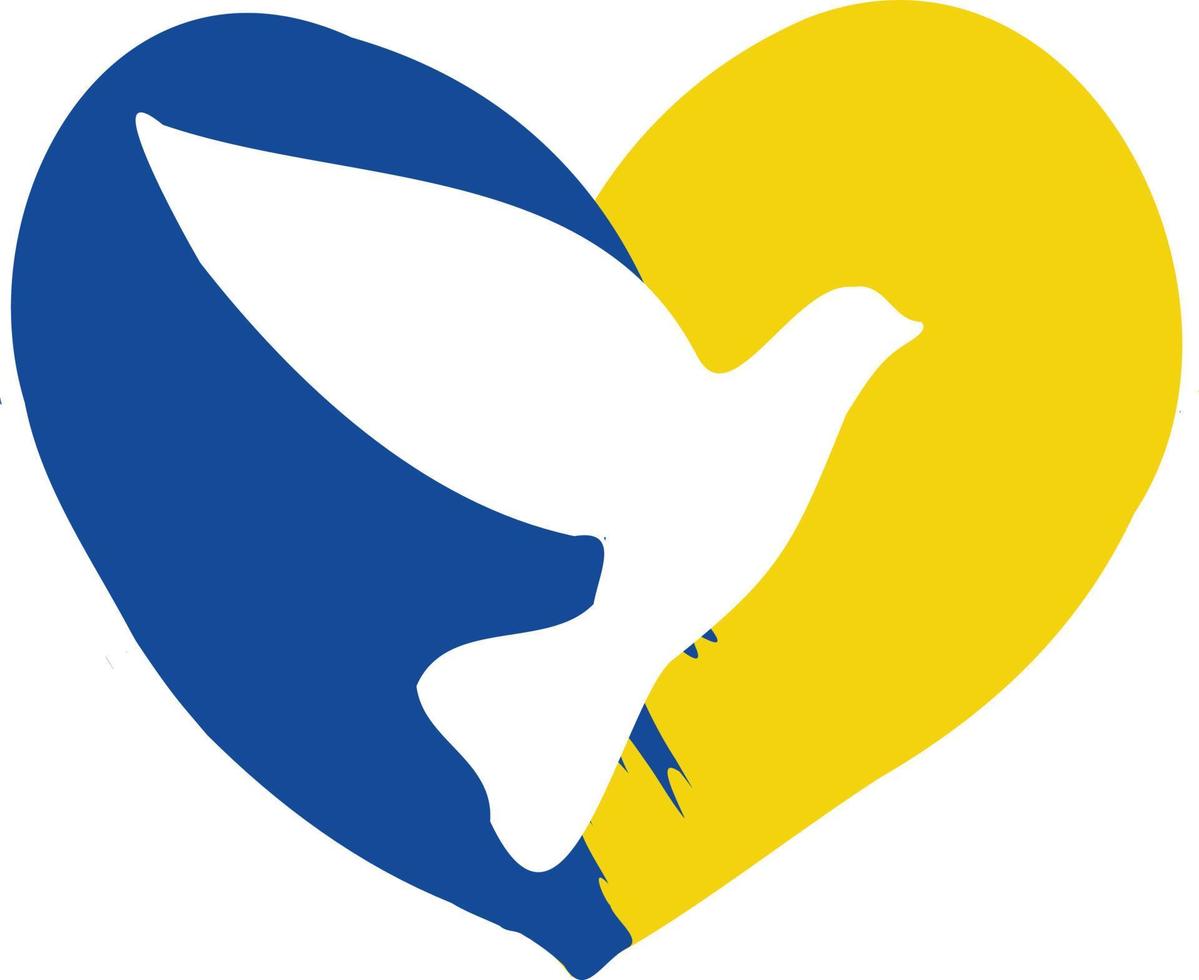 Heart with dove of peace. vector