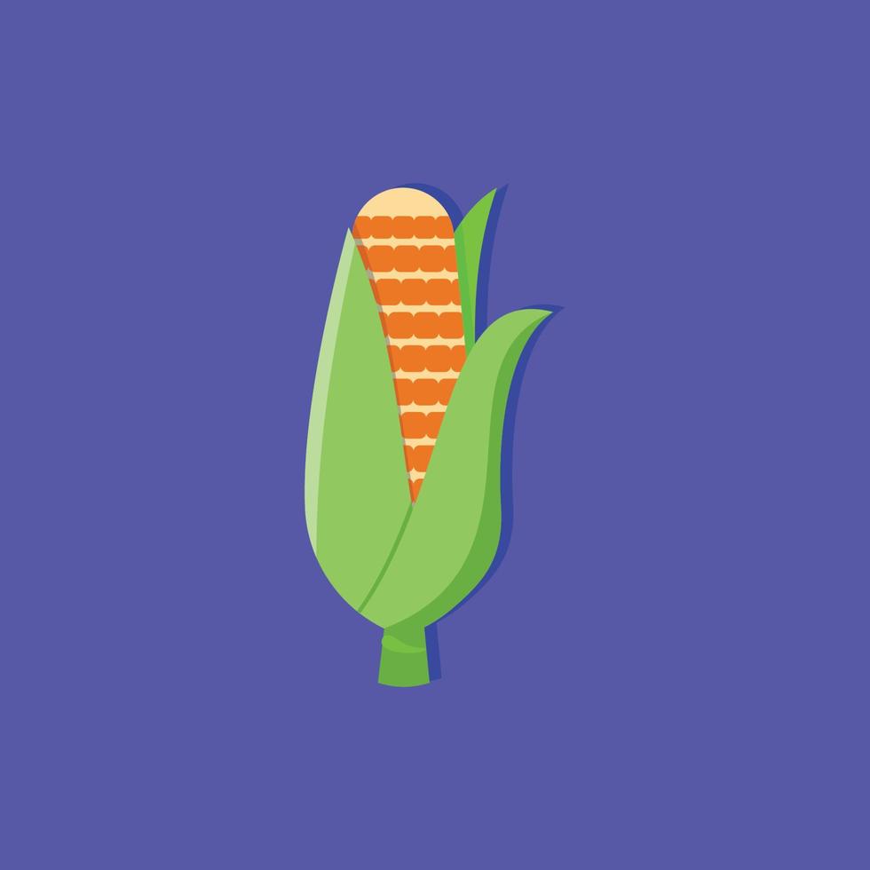 isolated simple corn flat vector illustration