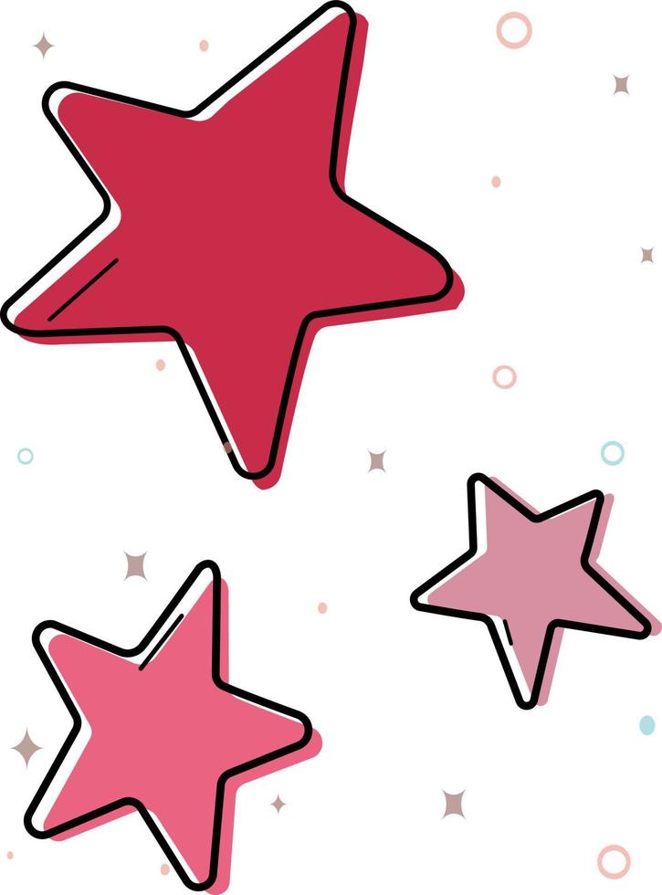 un conjunto vectorial de símbolos de estrellas utilizados para revistas y libros. un elemento decorativo para celebraciones de San Valentín y bodas. para sitios web e interfaces, aplicaciones móviles, iconos, postales. vector