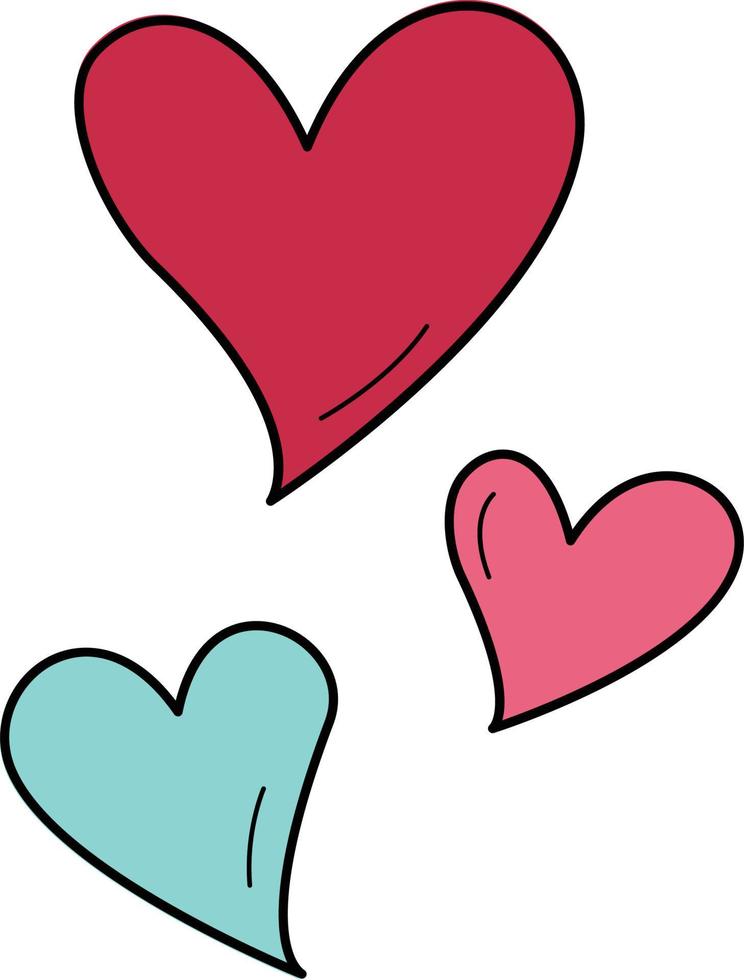 un conjunto vectorial de símbolos cardíacos utilizados para revistas y libros. un elemento decorativo para san valentin son las celebraciones del dia y las bodas. para sitios web e interfaces, aplicaciones móviles, iconos, postales. vector