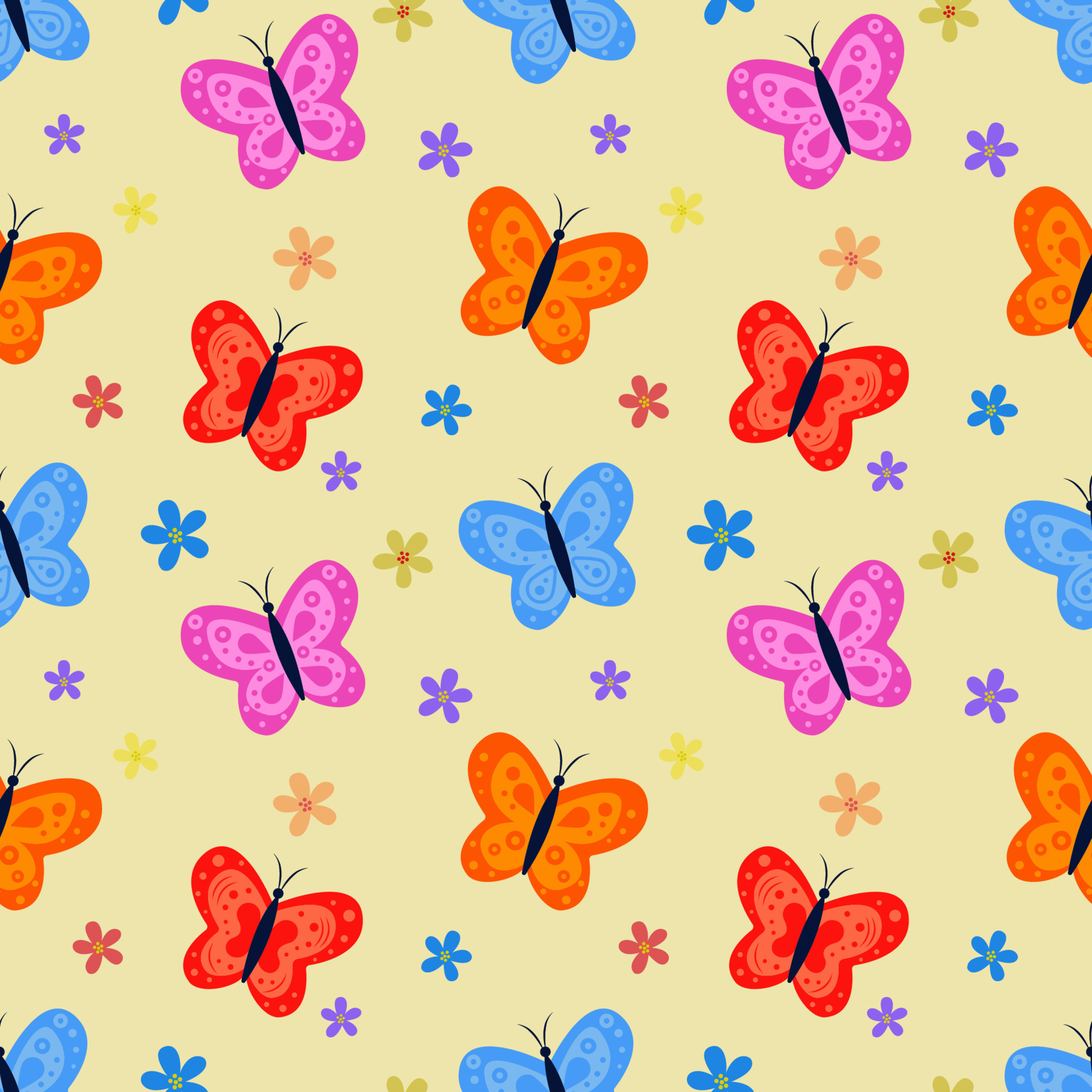Seamless pattern of beautiful butterflies, abstract repeating pattern ...