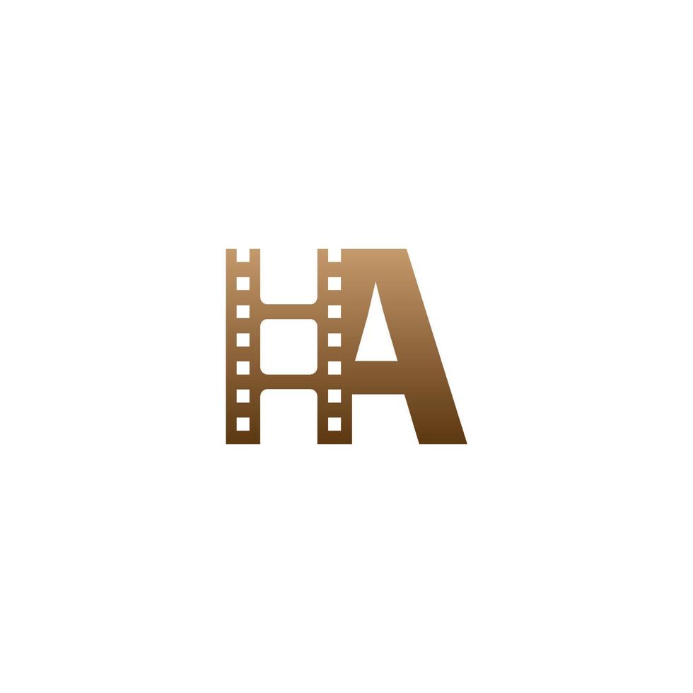 Letter A with film strip icon logo design template vector